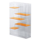 Contemporary Closed Back Standard Bookshelf Acrylic Bookcase Orange Clearhalo 'Bookcases' 'furn' 'furn_bookcases' 'Furniture' 'Office Furniture' 6685700