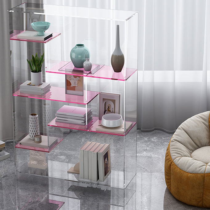 Contemporary Closed Back Standard Bookshelf Acrylic Bookcase Clearhalo 'Bookcases' 'furn' 'furn_bookcases' 'Furniture' 'Office Furniture' 6685702
