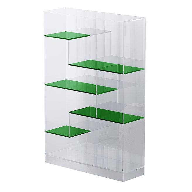 Contemporary Closed Back Standard Bookshelf Acrylic Bookcase Green Clearhalo 'Bookcases' 'furn' 'furn_bookcases' 'Furniture' 'Office Furniture' 6685703