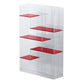 Contemporary Closed Back Standard Bookshelf Acrylic Bookcase Red Clearhalo 'Bookcases' 'furn' 'furn_bookcases' 'Furniture' 'Office Furniture' 6685704