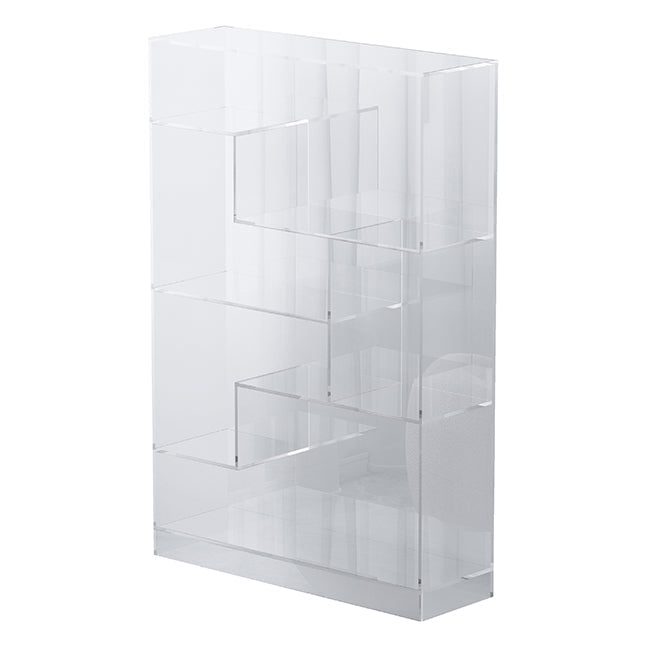 Contemporary Closed Back Standard Bookshelf Acrylic Bookcase Clear Clearhalo 'Bookcases' 'furn' 'furn_bookcases' 'Furniture' 'Office Furniture' 6685705