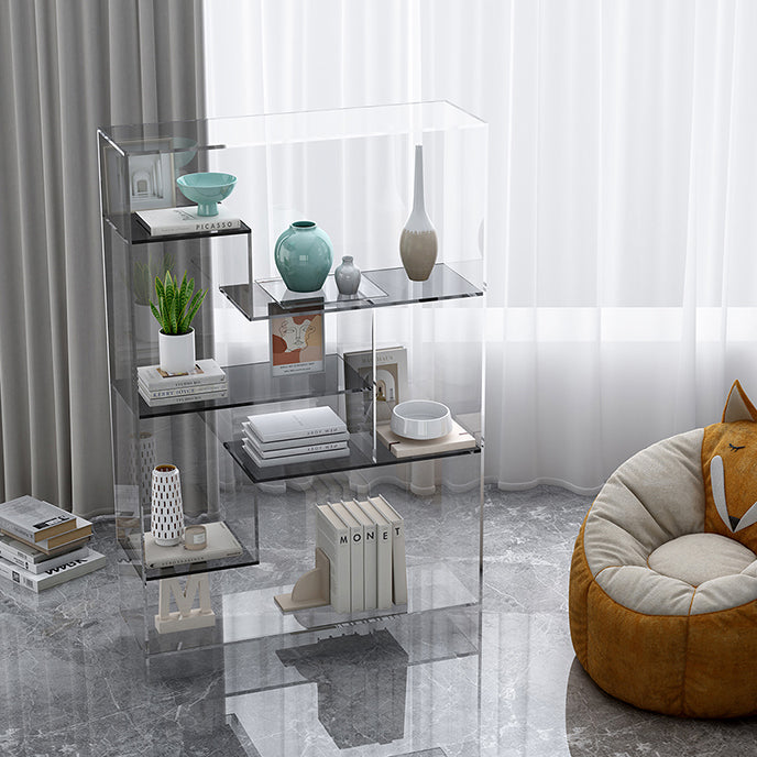 Contemporary Closed Back Standard Bookshelf Acrylic Bookcase Clearhalo 'Bookcases' 'furn' 'furn_bookcases' 'Furniture' 'Office Furniture' 6685708