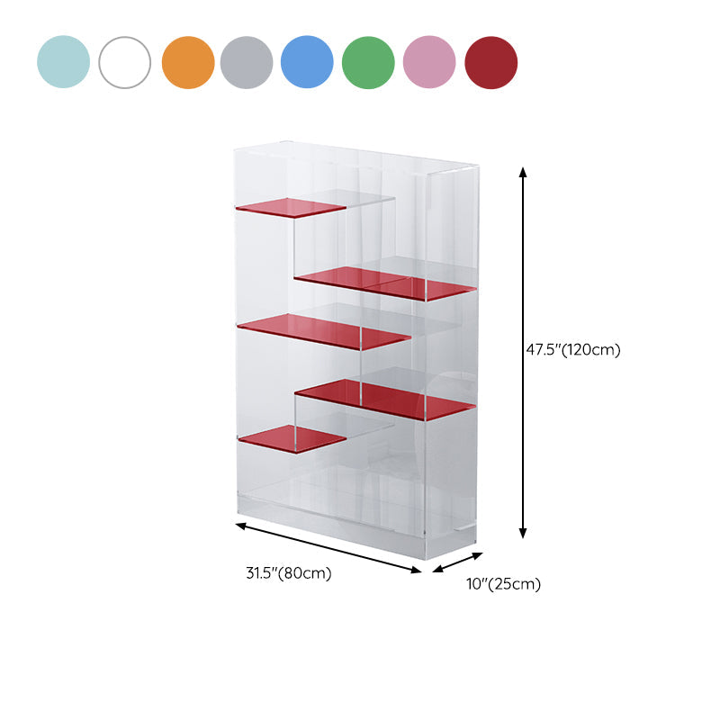Contemporary Closed Back Standard Bookshelf Acrylic Bookcase Clearhalo 'Bookcases' 'furn' 'furn_bookcases' 'Furniture' 'Office Furniture' 6685713