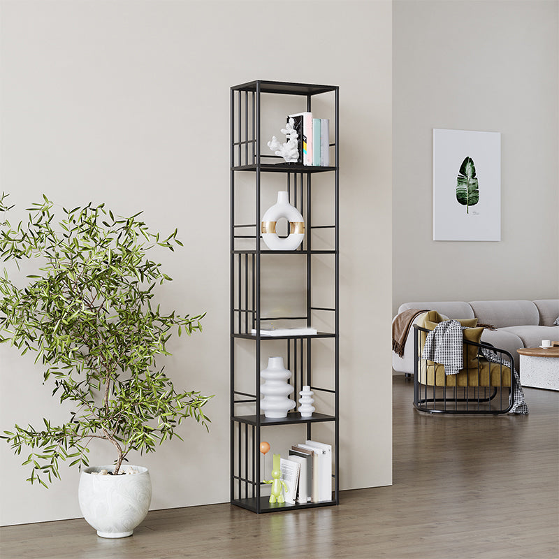 Metal Glam Bookshelf Standard Open Back Bookcase with Shelves