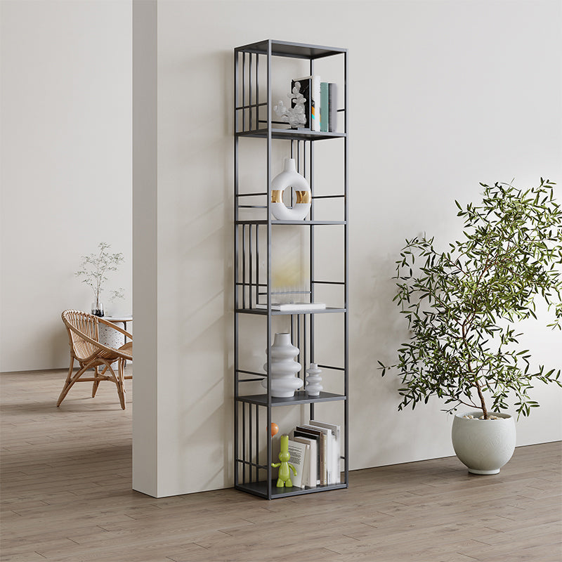 Metal Glam Bookshelf Standard Open Back Bookcase with Shelves