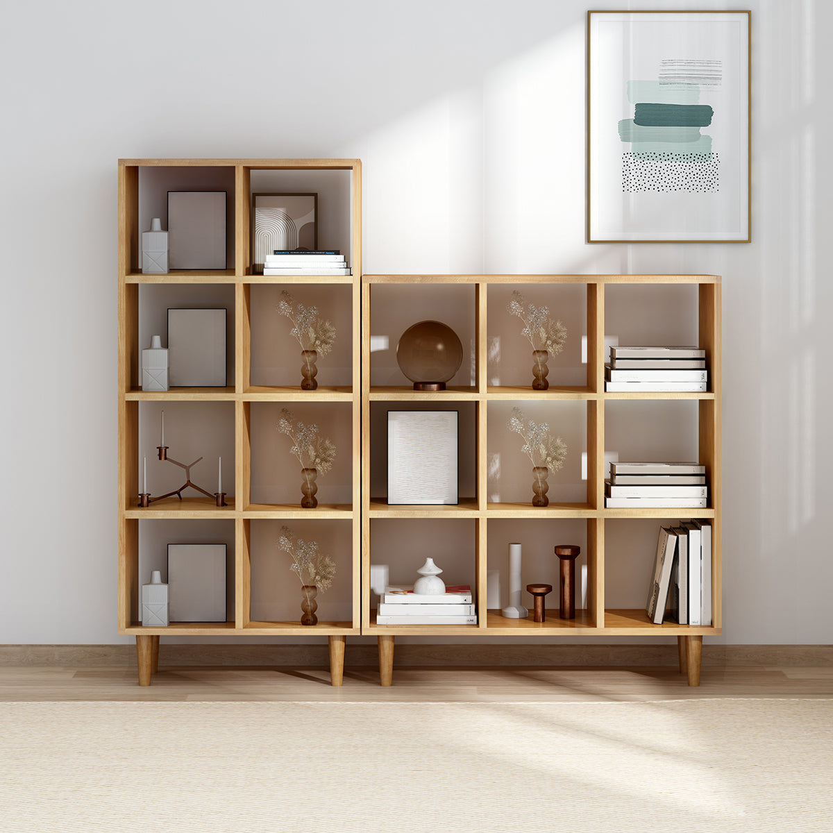 Modern Style Open Back Bookshelf Wooden Shelf Bookcase in Brown Clearhalo 'Bookcases' 'furn' 'furn_bookcases' 'Furniture' 'Office Furniture' 6685726