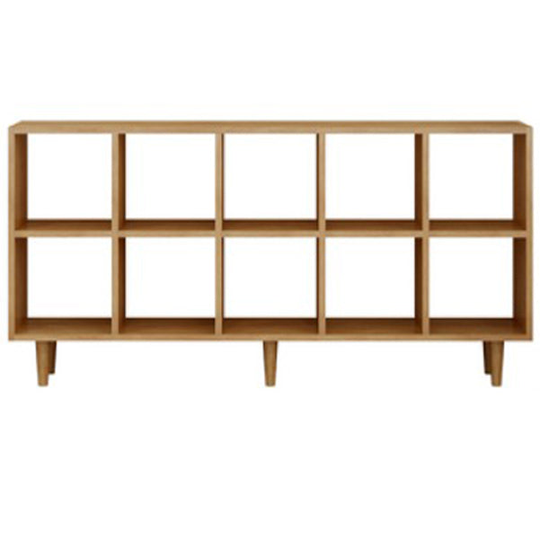 Modern Style Open Back Bookshelf Wooden Shelf Bookcase in Brown 59.1"L x 9.8"W x 29.5"H Clearhalo 'Bookcases' 'furn' 'furn_bookcases' 'Furniture' 'Office Furniture' 6685736