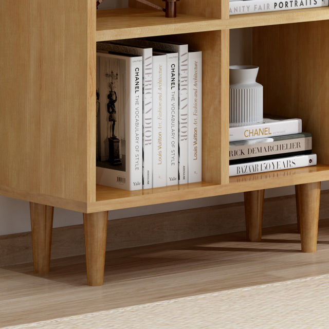 Modern Style Open Back Bookshelf Wooden Shelf Bookcase in Brown Clearhalo 'Bookcases' 'furn' 'furn_bookcases' 'Furniture' 'Office Furniture' 6685739