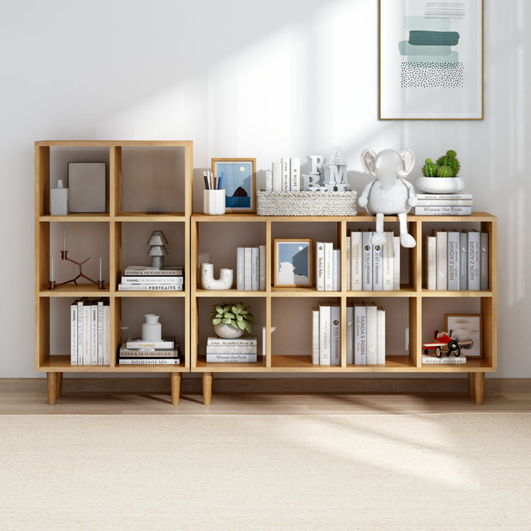 Modern Style Open Back Bookshelf Wooden Shelf Bookcase in Brown Clearhalo 'Bookcases' 'furn' 'furn_bookcases' 'Furniture' 'Office Furniture' 6685741