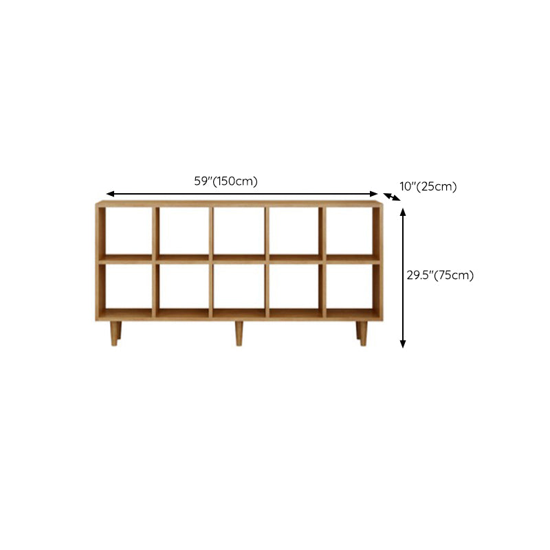 Modern Style Open Back Bookshelf Wooden Shelf Bookcase in Brown Clearhalo 'Bookcases' 'furn' 'furn_bookcases' 'Furniture' 'Office Furniture' 6685744