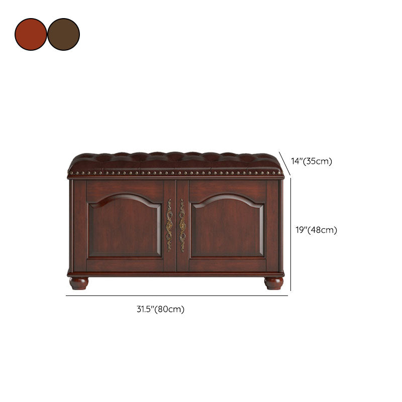 Rubberwood Seating Bench Cushioned 14" W Rectangle Shoe Storage Entryway Bench Clearhalo 'Benches' 'Chairs & Seating' 'furn' 'furn_benches' 'Furniture' 'Living Room Furniture' 6685803