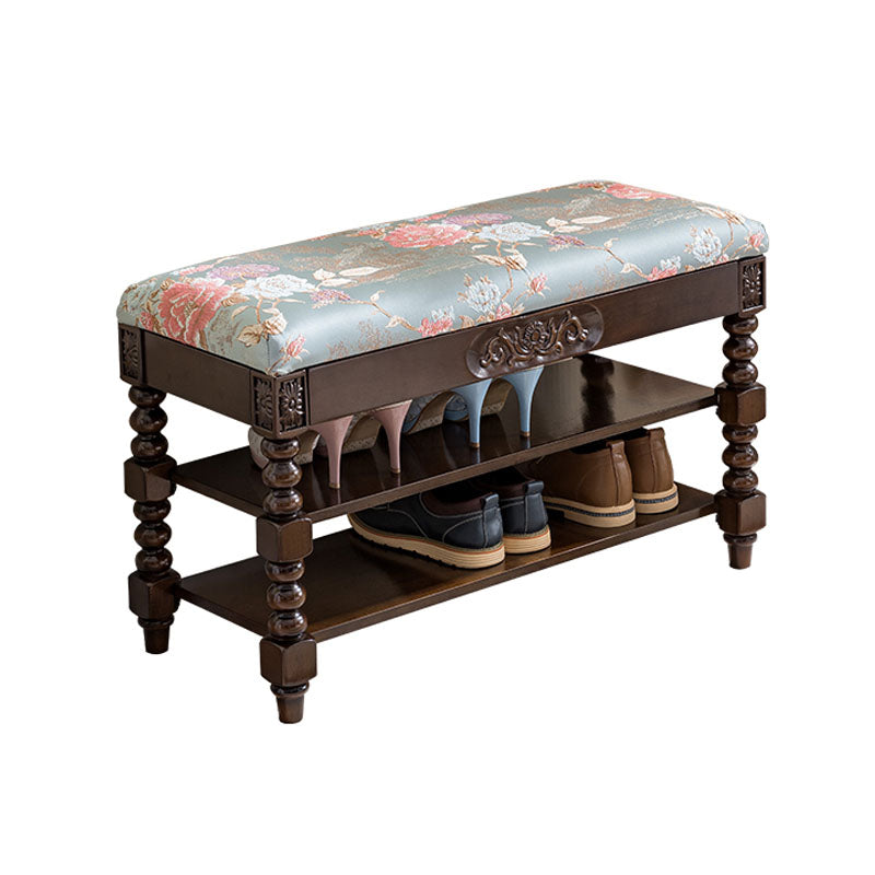 Mid-Century Modern Rubberwood Seating Bench Rectangle Shoe Storage Entryway Bench Clearhalo 'Benches' 'Chairs & Seating' 'furn' 'furn_benches' 'Furniture' 'Living Room Furniture' 6685815