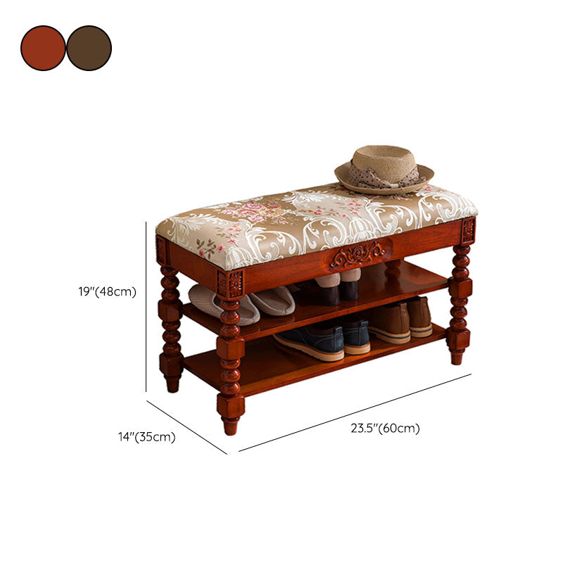 Mid-Century Modern Rubberwood Seating Bench Rectangle Shoe Storage Entryway Bench Clearhalo 'Benches' 'Chairs & Seating' 'furn' 'furn_benches' 'Furniture' 'Living Room Furniture' 6685817