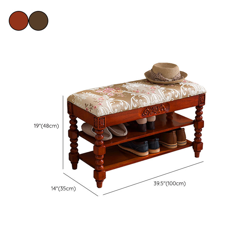 Mid-Century Modern Rubberwood Seating Bench Rectangle Shoe Storage Entryway Bench Clearhalo 'Benches' 'Chairs & Seating' 'furn' 'furn_benches' 'Furniture' 'Living Room Furniture' 6685819