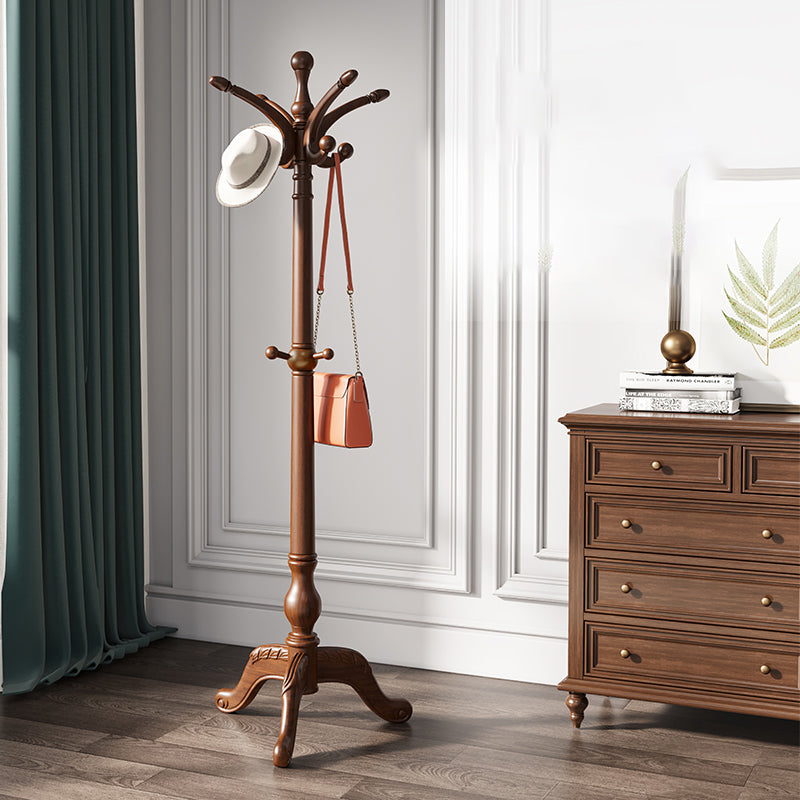 Solid Wood Entry Coat Rack Traditional Style Simple Living Room Floor Coat Hanger Clearhalo 'Entry & Mudroom Furniture' 'furn' 'furn_hall_tree_coat_racks' 'Furniture' 'Hall Trees & Coat Racks' 'hall_tree_coat_racks' 6685835