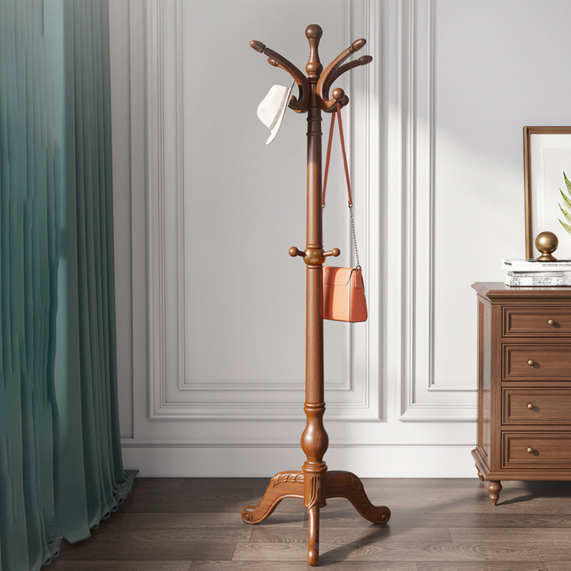 Solid Wood Entry Coat Rack Traditional Style Simple Living Room Floor Coat Hanger Clearhalo 'Entry & Mudroom Furniture' 'furn' 'furn_hall_tree_coat_racks' 'Furniture' 'Hall Trees & Coat Racks' 'hall_tree_coat_racks' 6685837