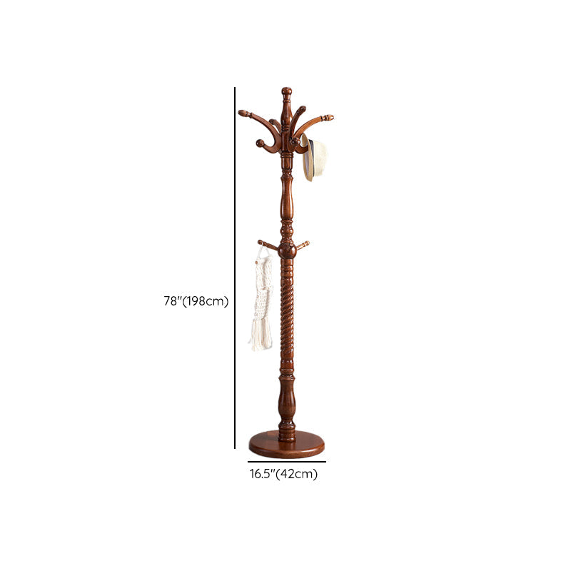 Solid Wood Entry Coat Rack Traditional Style Simple Living Room Floor Coat Hanger Clearhalo 'Entry & Mudroom Furniture' 'furn' 'furn_hall_tree_coat_racks' 'Furniture' 'Hall Trees & Coat Racks' 'hall_tree_coat_racks' 6685849