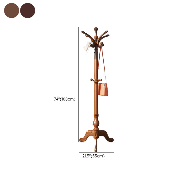 Solid Wood Entry Coat Rack Traditional Style Simple Living Room Floor Coat Hanger Clearhalo 'Entry & Mudroom Furniture' 'furn' 'furn_hall_tree_coat_racks' 'Furniture' 'Hall Trees & Coat Racks' 'hall_tree_coat_racks' 6685850