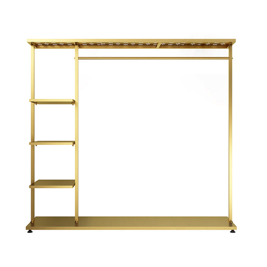 Rail de suspension en métal de manteau glamour et 4 étagères de rangement