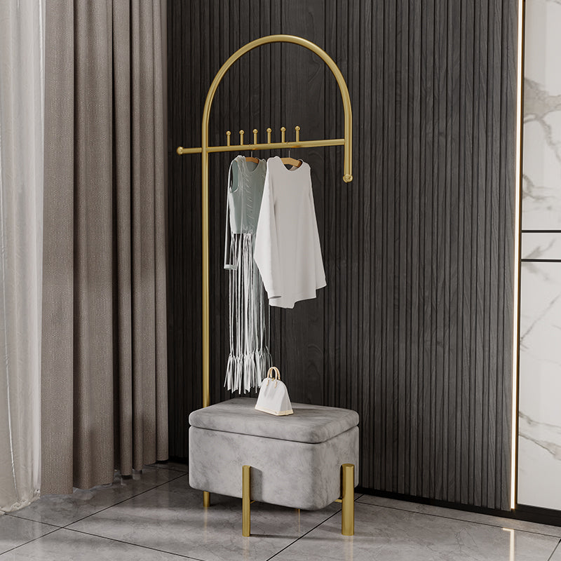 Luxurious Metallic Coat Ranger Rack Free Standing Rack with Flip Box