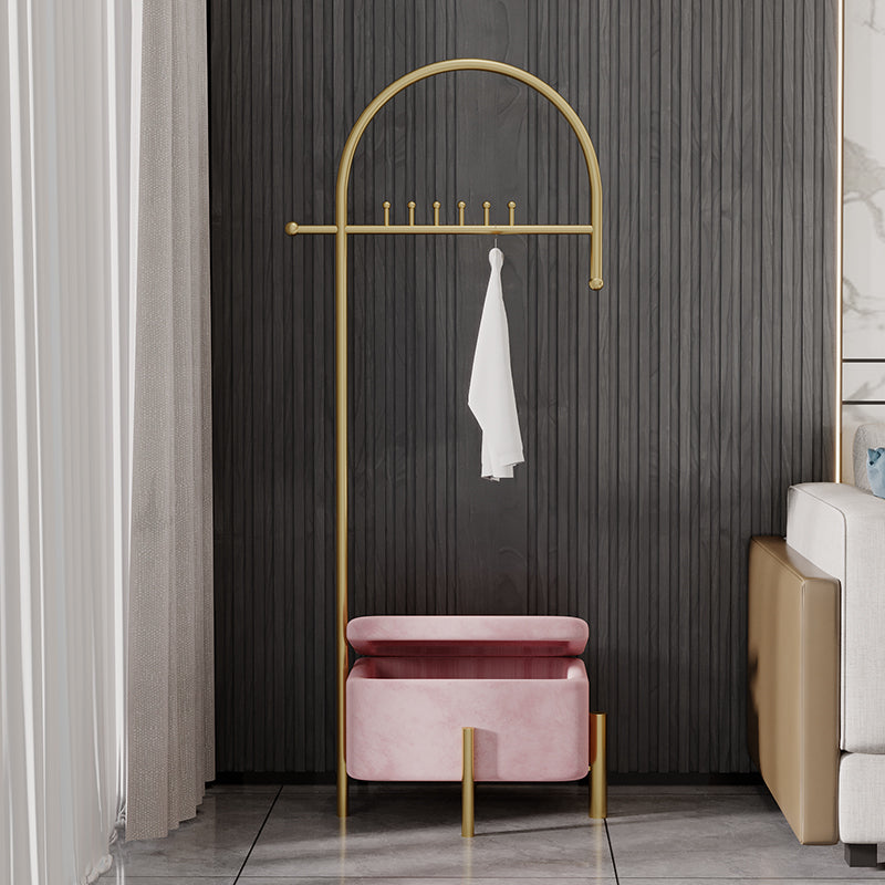 Luxurious Metallic Coat Ranger Rack Free Standing Rack with Flip Box