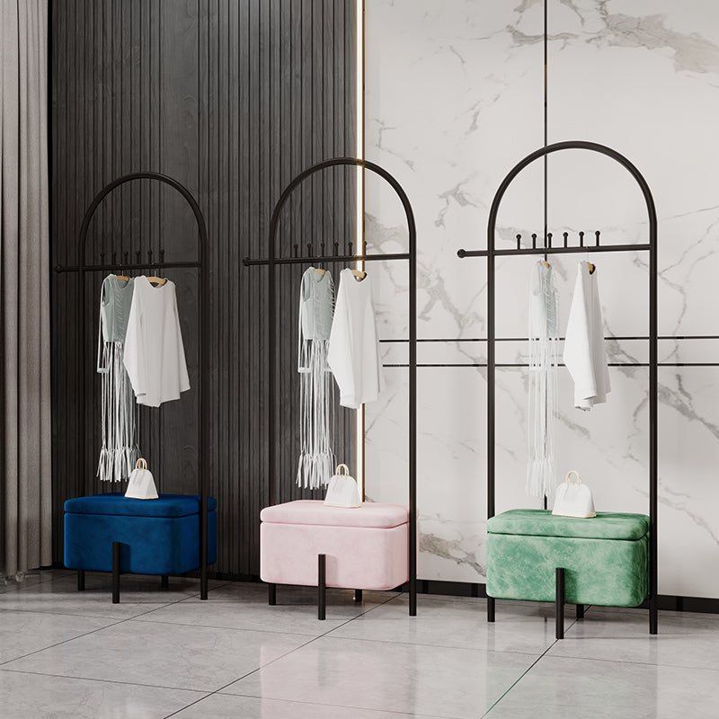 Luxurious Metallic Coat Ranger Rack Free Standing Rack with Flip Box