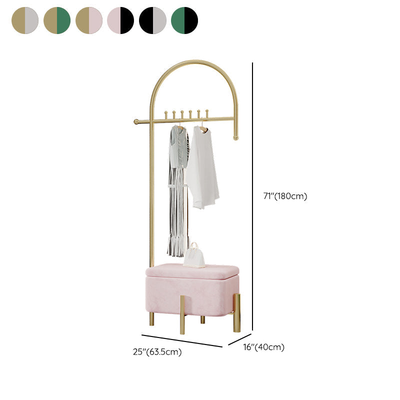 Luxurious Metallic Coat Ranger Rack Free Standing Rack with Flip Box