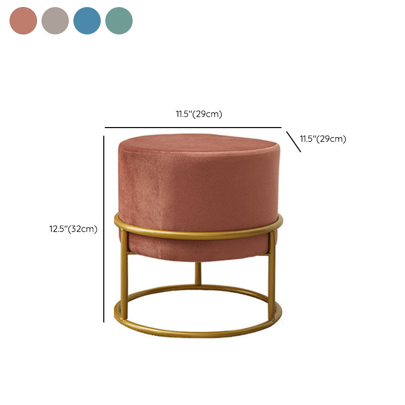Mildew Resistant Ottoman Pure Color Modern Upholstered Velvet Round Ottoman Clearhalo 'furn' 'furn_ottomans_poufs' 'Furniture' 'Living Room Furniture' 'Ottomans & Poufs' 'ottomans_poufs' 6685977