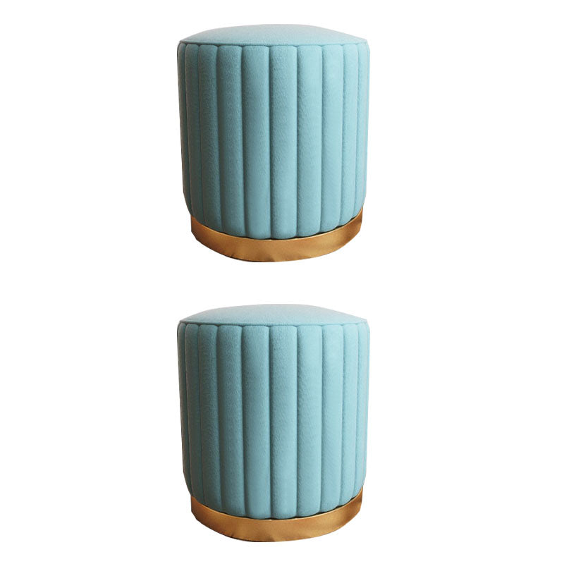 Gorgeous Round Pouf Solid Color Stain Resistant Pouf for Drawing Room Light Blue 2 Piece Set Clearhalo 'furn' 'furn_ottomans_poufs' 'Furniture' 'Living Room Furniture' 'Ottomans & Poufs' 'ottomans_poufs' 6686000