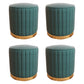 Gorgeous Round Pouf Solid Color Stain Resistant Pouf for Drawing Room Blackish Green 4 Piece Set Clearhalo 'furn' 'furn_ottomans_poufs' 'Furniture' 'Living Room Furniture' 'Ottomans & Poufs' 'ottomans_poufs' 6686005