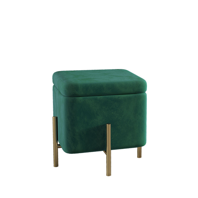Ottoman Square Pure Color Velvet Scratch Resistant Ottoman with Storage Clearhalo 'furn' 'furn_ottomans_poufs' 'Furniture' 'Living Room Furniture' 'Ottomans & Poufs' 'ottomans_poufs' 6686028