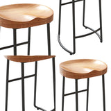 Moderne metalen barkruk massief houten backless teller ontlasting voor restaurant