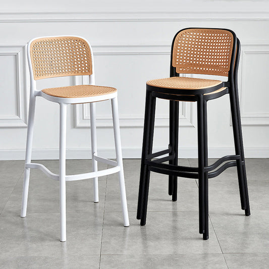 Stackable Bar Stool Plastic Backrest Counter Stool for Living Room