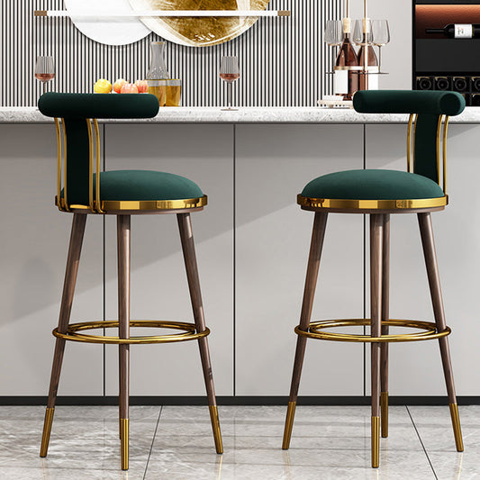 Glam Upholstered Bar Stool Glam Backrest Counter Stool for Bristol Clearhalo 'Bar Furniture' 'Bar Stools' 'bar_stools' 'furn' 'furn_bar_stools' 'Furniture' 'Kitchen & Dining Furniture' 6686305