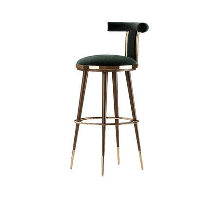Glam Upholstered Bar Stool Glam Backrest Counter Stool for Bristol Atrovirens 1 Piece Clearhalo 'Bar Furniture' 'Bar Stools' 'bar_stools' 'furn' 'furn_bar_stools' 'Furniture' 'Kitchen & Dining Furniture' 6686306