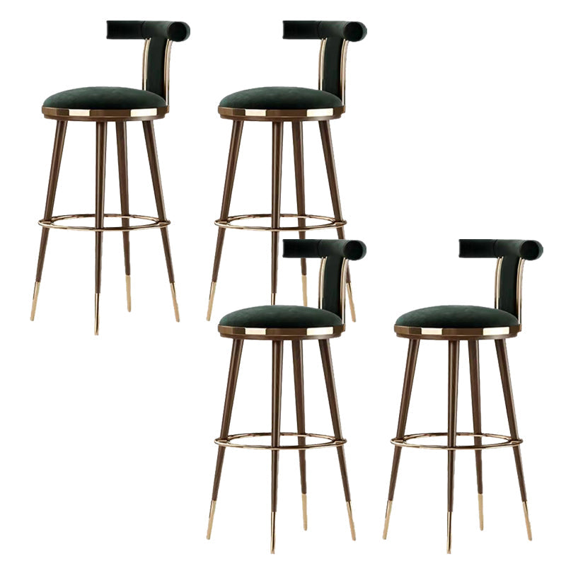 Glam Upholstered Bar Stool Glam Backrest Counter Stool for Bristol Atrovirens 4 Piece Set Clearhalo 'Bar Furniture' 'Bar Stools' 'bar_stools' 'furn' 'furn_bar_stools' 'Furniture' 'Kitchen & Dining Furniture' 6686309