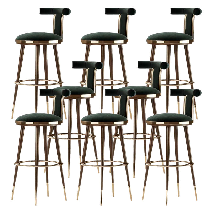 Glam Upholstered Bar Stool Glam Backrest Counter Stool for Bristol Atrovirens 8 Piece Set Clearhalo 'Bar Furniture' 'Bar Stools' 'bar_stools' 'furn' 'furn_bar_stools' 'Furniture' 'Kitchen & Dining Furniture' 6686313