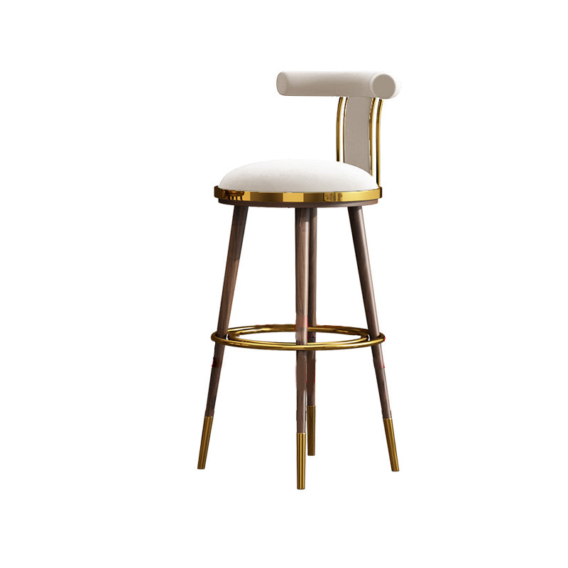 Glam Upholstered Bar Stool Glam Backrest Counter Stool for Bristol White 1 Piece Clearhalo 'Bar Furniture' 'Bar Stools' 'bar_stools' 'furn' 'furn_bar_stools' 'Furniture' 'Kitchen & Dining Furniture' 6686315