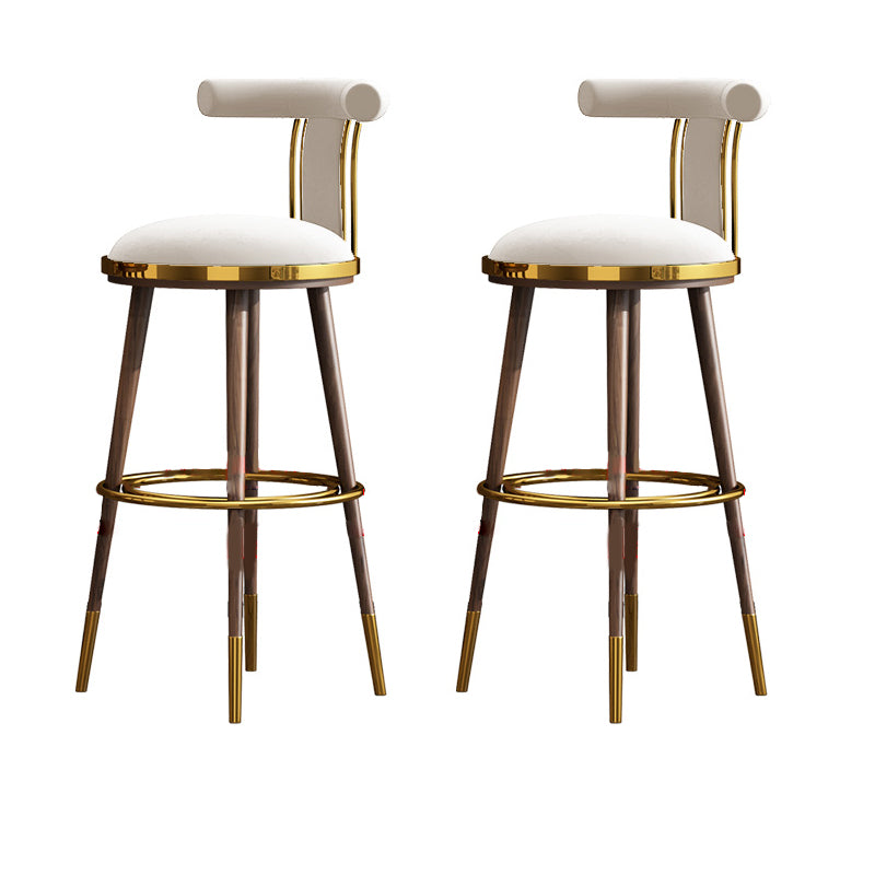 Glam Upholstered Bar Stool Glam Backrest Counter Stool for Bristol White 2 Piece Set Clearhalo 'Bar Furniture' 'Bar Stools' 'bar_stools' 'furn' 'furn_bar_stools' 'Furniture' 'Kitchen & Dining Furniture' 6686318