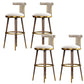 Glam Upholstered Bar Stool Glam Backrest Counter Stool for Bristol White 4 Piece Set Clearhalo 'Bar Furniture' 'Bar Stools' 'bar_stools' 'furn' 'furn_bar_stools' 'Furniture' 'Kitchen & Dining Furniture' 6686320