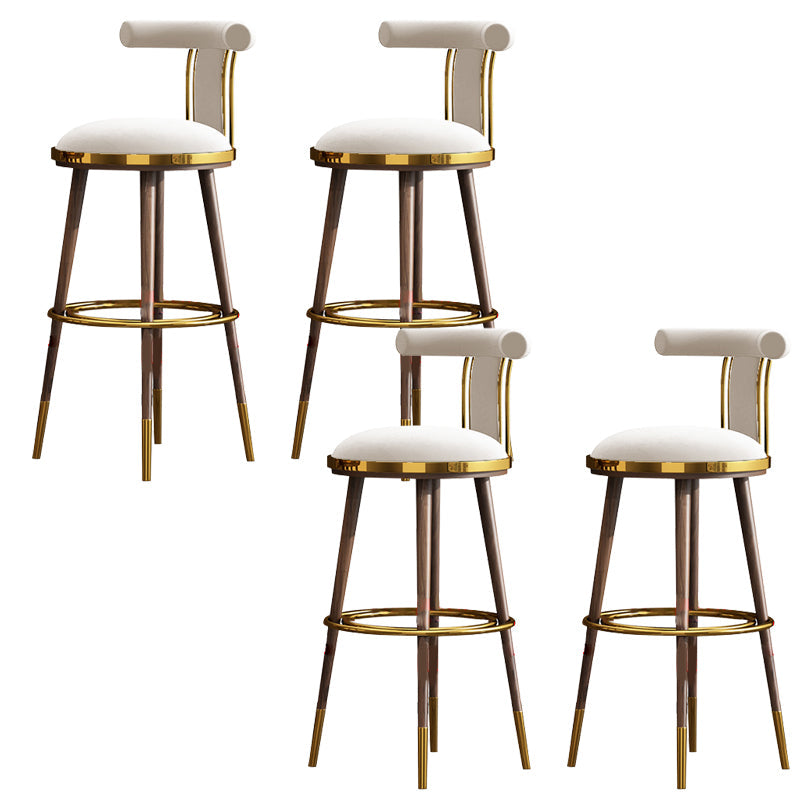 Glam Upholstered Bar Stool Glam Backrest Counter Stool for Bristol White 4 Piece Set Clearhalo 'Bar Furniture' 'Bar Stools' 'bar_stools' 'furn' 'furn_bar_stools' 'Furniture' 'Kitchen & Dining Furniture' 6686320