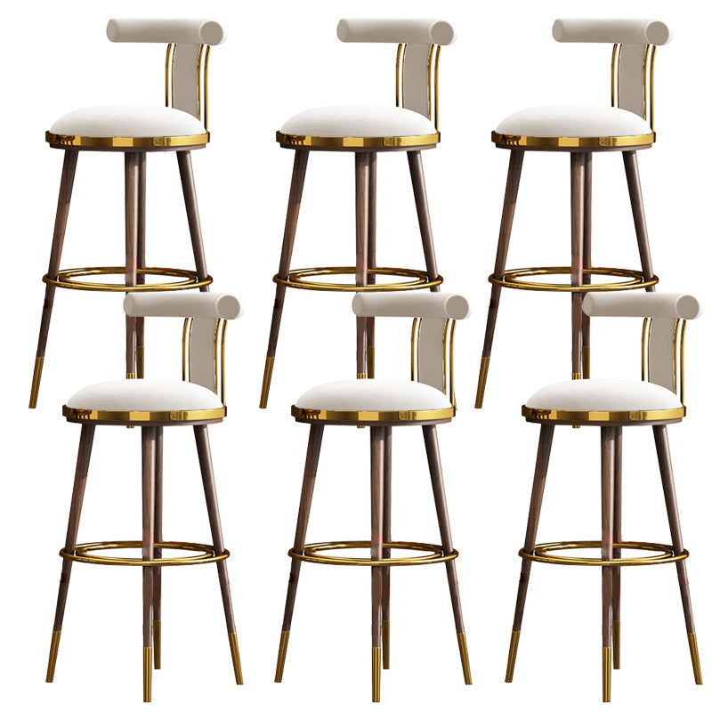 Glam Upholstered Bar Stool Glam Backrest Counter Stool for Bristol White 6 Piece Set Clearhalo 'Bar Furniture' 'Bar Stools' 'bar_stools' 'furn' 'furn_bar_stools' 'Furniture' 'Kitchen & Dining Furniture' 6686321