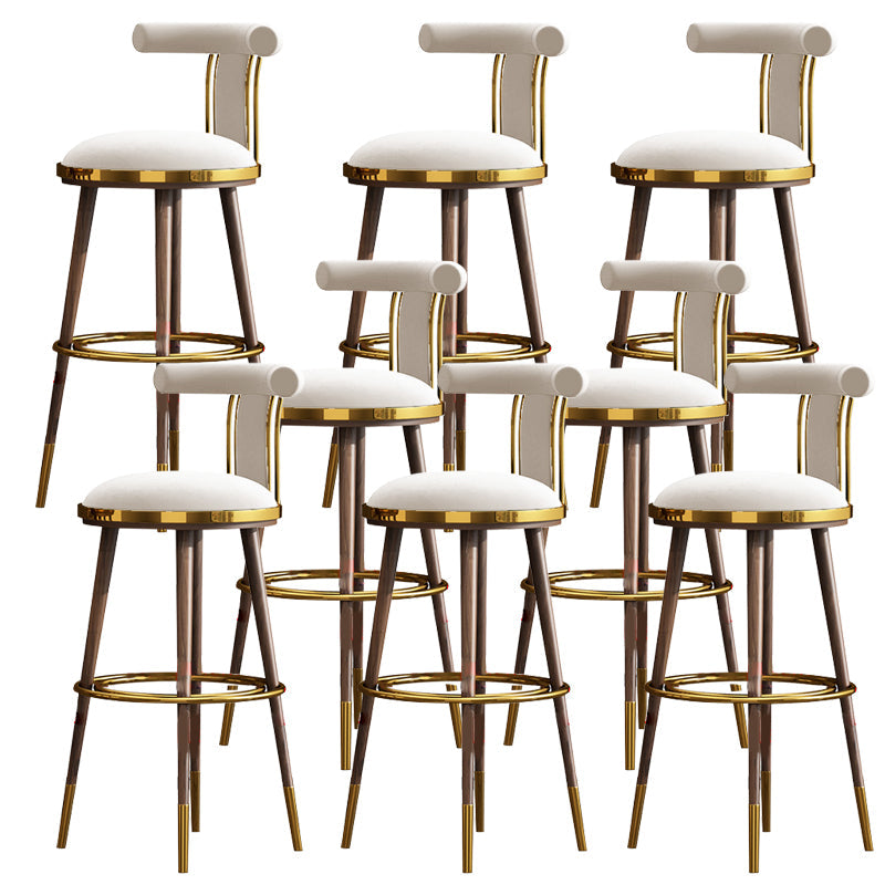 Glam Upholstered Bar Stool Glam Backrest Counter Stool for Bristol White 8 Piece Set Clearhalo 'Bar Furniture' 'Bar Stools' 'bar_stools' 'furn' 'furn_bar_stools' 'Furniture' 'Kitchen & Dining Furniture' 6686323