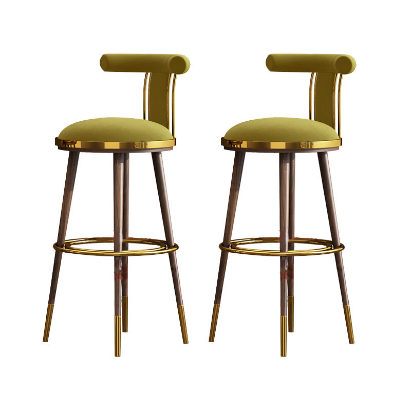 Glam Upholstered Bar Stool Glam Backrest Counter Stool for Bristol Light Green 2 Piece Set Clearhalo 'Bar Furniture' 'Bar Stools' 'bar_stools' 'furn' 'furn_bar_stools' 'Furniture' 'Kitchen & Dining Furniture' 6686324