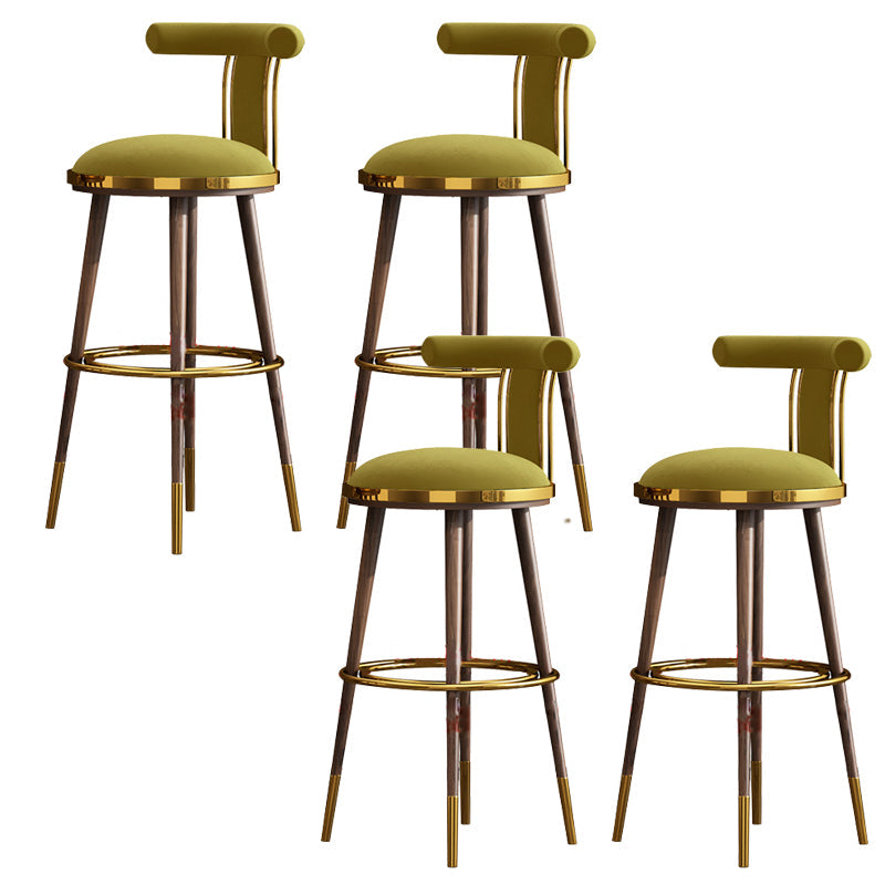 Glam Upholstered Bar Stool Glam Backrest Counter Stool for Bristol Light Green 4 Piece Set Clearhalo 'Bar Furniture' 'Bar Stools' 'bar_stools' 'furn' 'furn_bar_stools' 'Furniture' 'Kitchen & Dining Furniture' 6686325