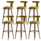 Glam Upholstered Bar Stool Glam Backrest Counter Stool for Bristol Light Green 6 Piece Set Clearhalo 'Bar Furniture' 'Bar Stools' 'bar_stools' 'furn' 'furn_bar_stools' 'Furniture' 'Kitchen & Dining Furniture' 6686326