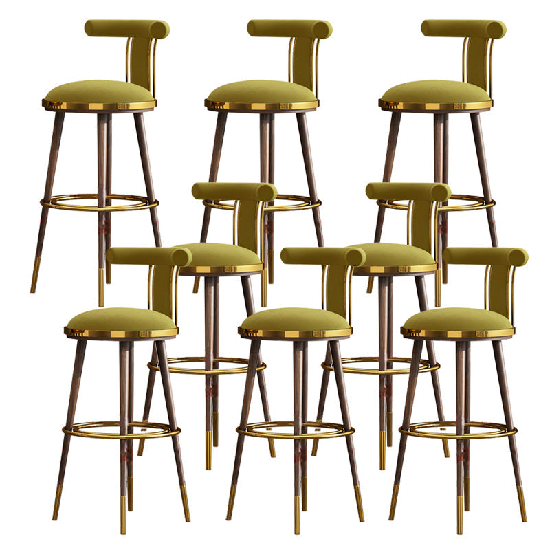 Glam Upholstered Bar Stool Glam Backrest Counter Stool for Bristol Light Green 8 Piece Set Clearhalo 'Bar Furniture' 'Bar Stools' 'bar_stools' 'furn' 'furn_bar_stools' 'Furniture' 'Kitchen & Dining Furniture' 6686327