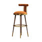 Glam Upholstered Bar Stool Glam Backrest Counter Stool for Bristol Orange 1 Piece Clearhalo 'Bar Furniture' 'Bar Stools' 'bar_stools' 'furn' 'furn_bar_stools' 'Furniture' 'Kitchen & Dining Furniture' 6686329