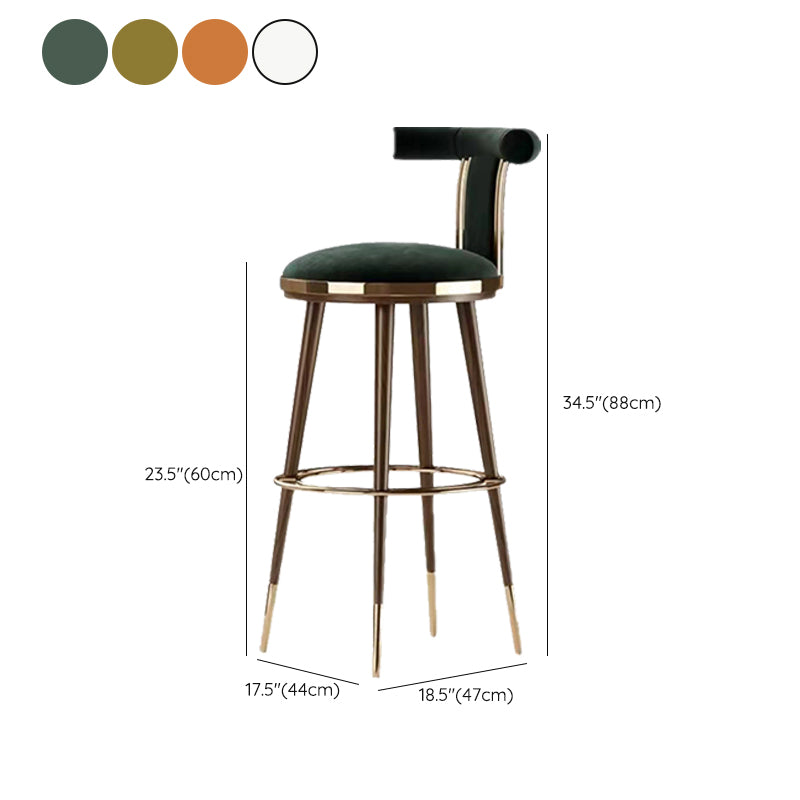 Glam Upholstered Bar Stool Glam Backrest Counter Stool for Bristol Clearhalo 'Bar Furniture' 'Bar Stools' 'bar_stools' 'furn' 'furn_bar_stools' 'Furniture' 'Kitchen & Dining Furniture' 6686334