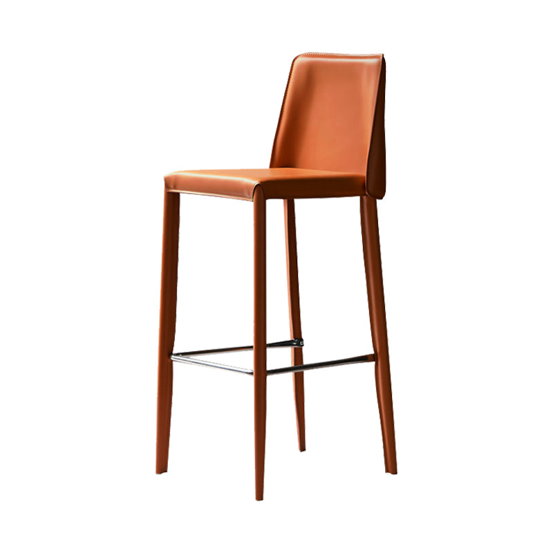 Modern Leather Bar Stool Low Back Counter Stool for Living Room Red 1 Piece Clearhalo 'Bar Furniture' 'Bar Stools' 'bar_stools' 'furn' 'furn_bar_stools' 'Furniture' 'Kitchen & Dining Furniture' 6686347